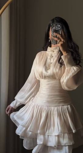 فستان سهره طبقات قصير  - XL