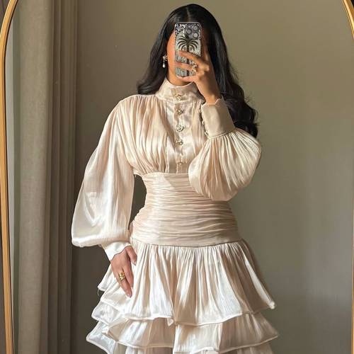 فستان سهره طبقات قصير  - XL