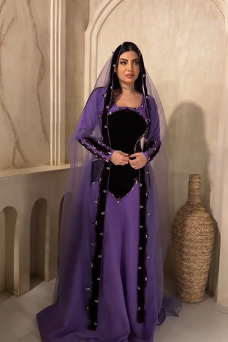 فستان سهره مع بشت تل  - S