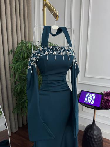 فستان سهره مزين بكرستال  - S