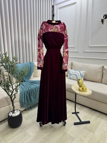 فستان سهره مخمل  - S
