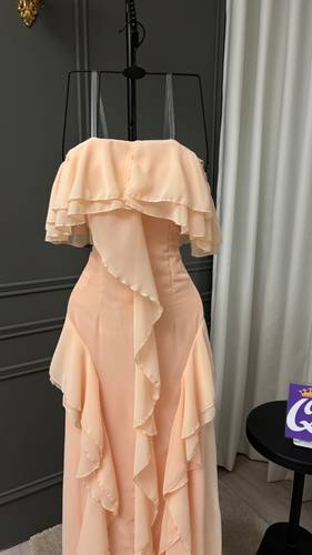 فستان ناعم شيفون  - 3XL - خربزي