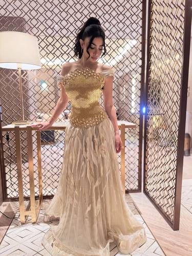 فستان سهره خرز مع بليسيا  - S