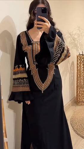 جلابيه عسيري  - 3XL - اسود