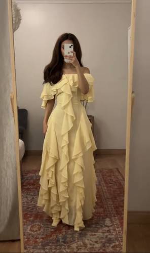 فستان ناعم شيفون  - 3XL - خربزي