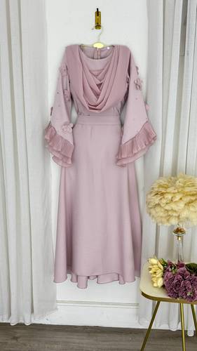 فستان ناعم مورد  - 3XL - عودي 