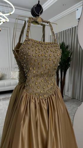 فستان سهره مزين بكرستال  - S