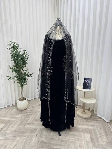 جلابيه قطيفه تطريز يدوي  - S