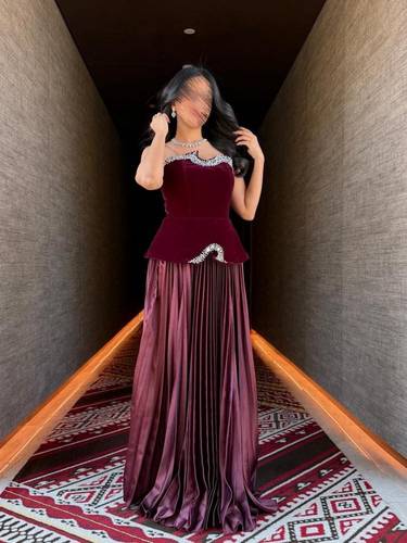 فستان سهره جوخ مع تفته بليسيا  - S