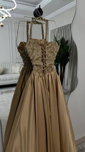 فستان سهره مزين بكرستال  - S