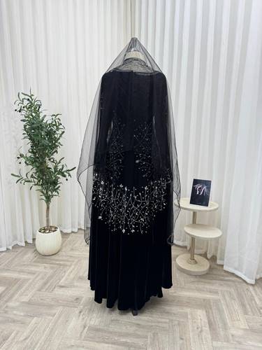جلابيه قطيفه تطريز يدوي  - S