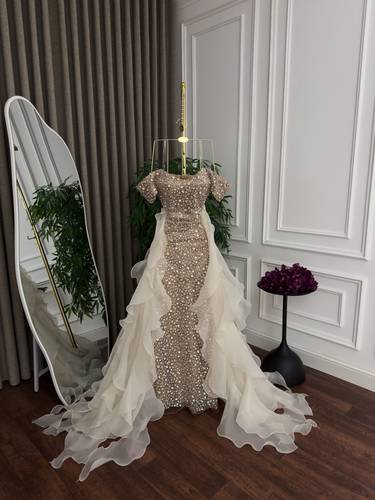 فستان سهره خرز مع جازار  - S