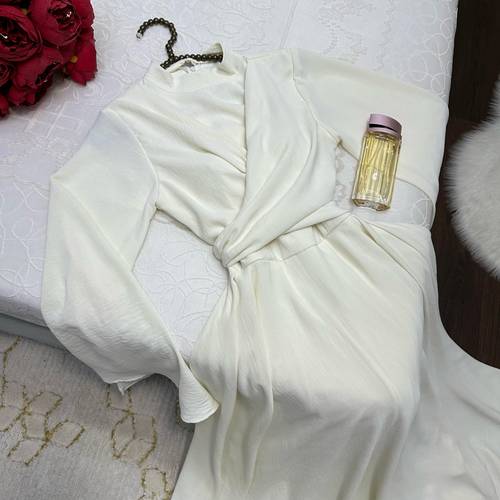فستان ناعم سكري  - سكري - 2XL