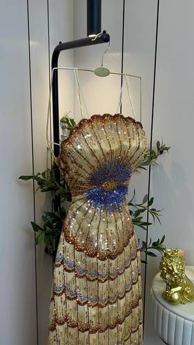 فستان سهره شك بذيل  - S