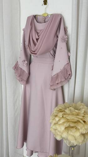 فستان ناعم مورد  - 3XL - عودي 