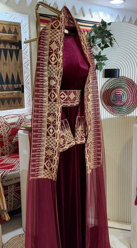 جلابيه تراثيه 3 الوان  - احمر  - 3XL
