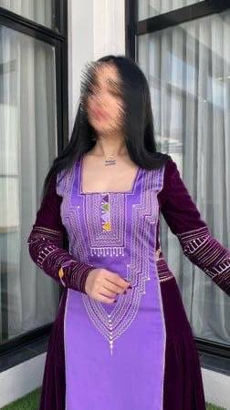 جلابيه عسيري 3 الوان  - موف - S