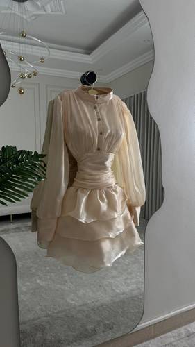فستان سهره طبقات قصير  - XL