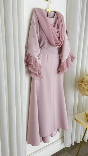 فستان ناعم مورد  - 3XL - عودي 
