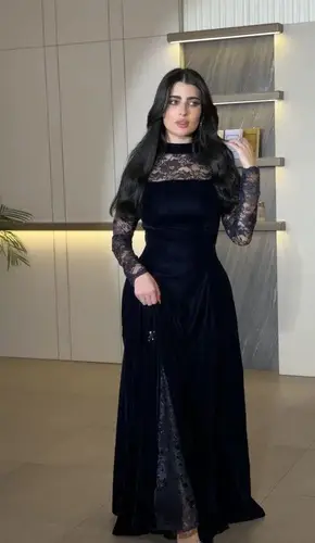 فستان مخمل كحلي  - S