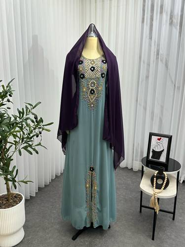 جلابيه سهره مطرزه بطرحه  - S