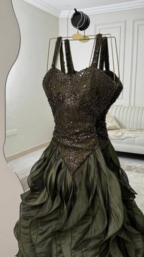 فستان سهره فخم  - احمر  - 3XL