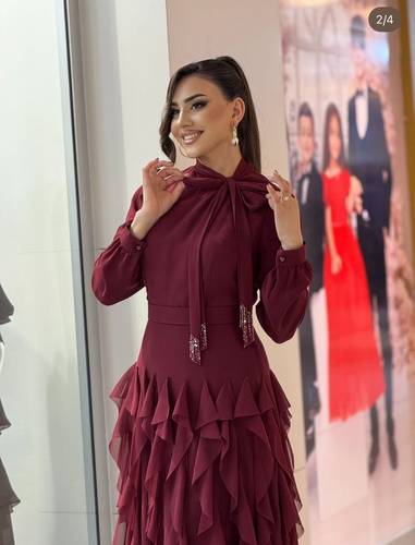 فستان سهره شيفون  - S