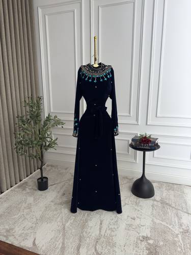 فستان شموه مطرز  - S