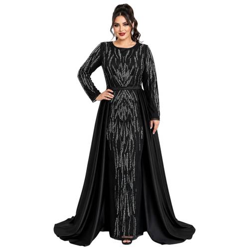 فستان سهره فاخر حرير على تفته ماركة  BALARINA  لون اسود 