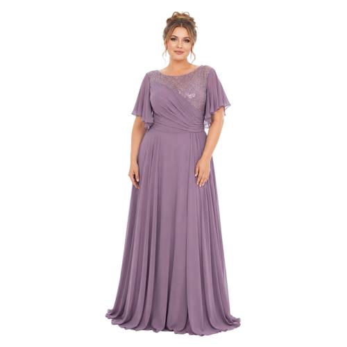 فستان سهره ناعم لون موف أوبيج ماركة FAVANA