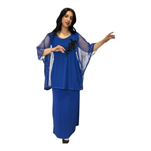فستان أزرق بتصميم خاص من ABRAR STYLE – إطلالة فاخرة للمقاسات الكبيرة بأناقة لا مثيل لها