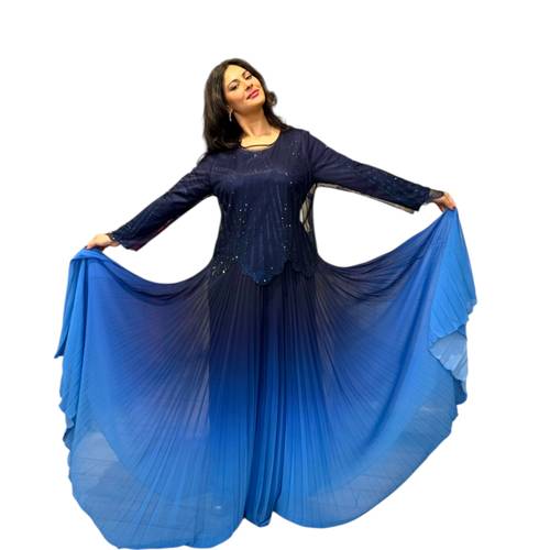  فستان سهرة تايور محتشم بليسيه تل و شيفون  – مموج  BALERINA 