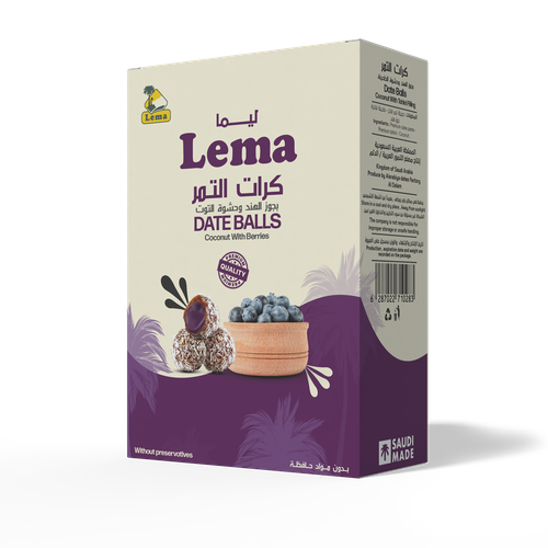 كرات التمر بحشوة كريمة التوت