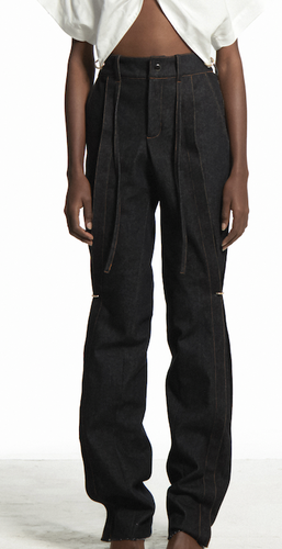 Denim Tailored Pierced Pants