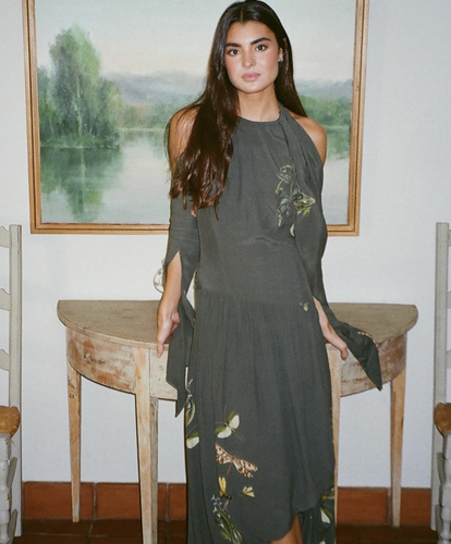 Olive Cape Dress