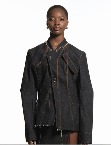 Asymmetrical Denim Jacket 