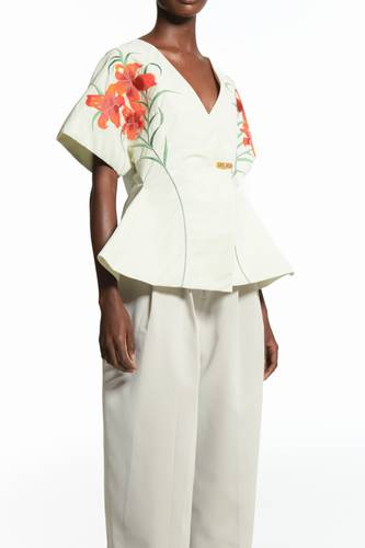 Embroidered Kimono Top - Mint Green 
