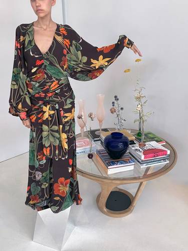 Chocolate Kimono Wrap Dress