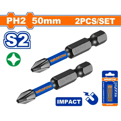 طقم حبة دريل مربع ثقيل PH2 50mm WADFOW WSV2K61