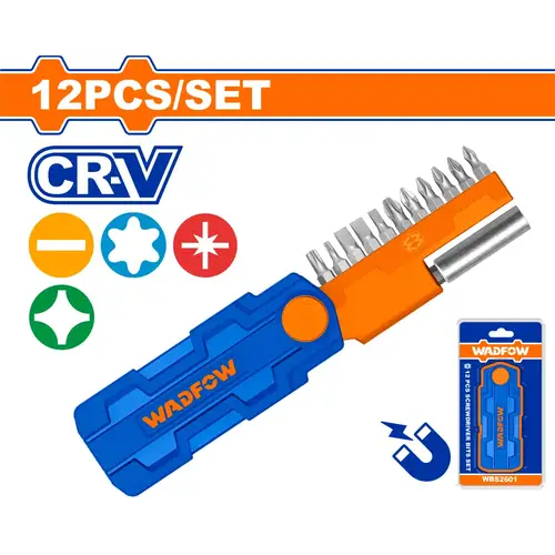 طقم روؤس مفك متنوعة 25mm CRV screwdriver WADFOW WBS2601