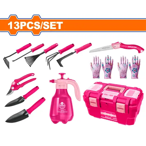 13 Pcs Pink garden tools set