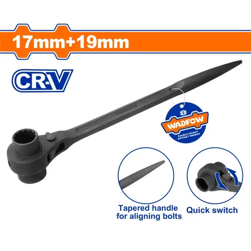 Double socket ratchet wrench