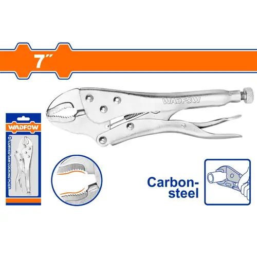 Curved jaw locking plier