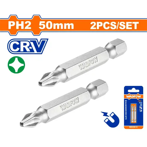 طقم حبة دريل مربع ثقيل PH2 50mm WADFOW WSV2K12