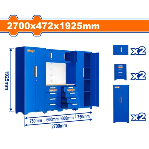 طقم دواليب عدة 2700x472x1925mm WADFOW WCS3A06
