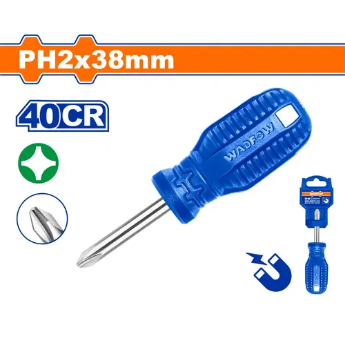مفك يد ازرق مربع PH2x38mm WADFOW WSD4221