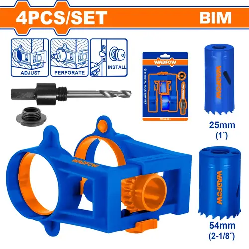 4pcs Door lock installation hole saw set with plastic guide