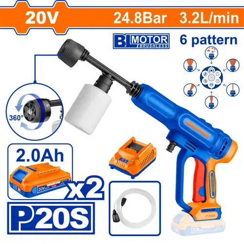 مغسل بطارية 20v مع بطاريتين WADFOW WQX11203