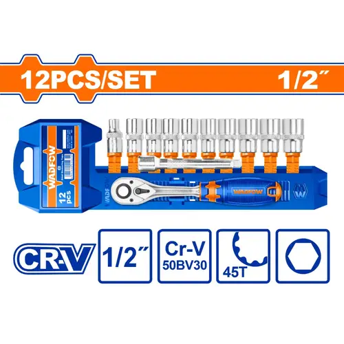 طقم يد اتوماتيك مع حبوب وتوصيلة 12Pcs 1/2