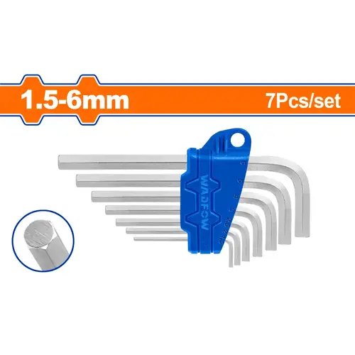 طقم مفتاح ألنكي مسدس قصير 7Pcs WADFOW WHK1671